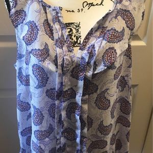 Women’s Size XL Purple Paisley Sleeveless Top By Skies Are Blue